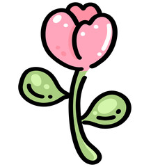 Cute Pink Flower Illustration