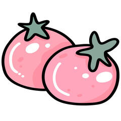 Cute Pink Tomatoes Illustration
