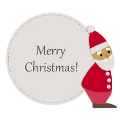 サンタクロース人形のメッセージカード風吹き出し