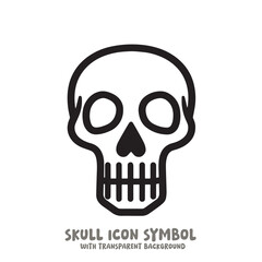 Skull and Bone Icon Symbol Vector Illustration in Black and White