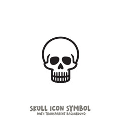 Skull and Bone Icon Symbol Vector Illustration in Black and White