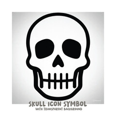 Skull and Bone Icon Symbol Vector Illustration in Black and White
