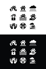 Home protection and safety icon set
