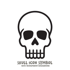 Skull and Bone Icon Symbol Vector Illustration in Black and White