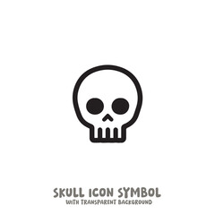 Skull and Bone Icon Symbol Vector Illustration in Black and White