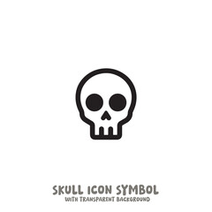Skull and Bone Icon Symbol Vector Illustration in Black and White