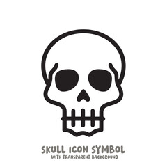 Skull and Bone Icon Symbol Vector Illustration in Black and White