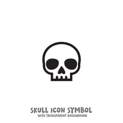 Skull and Bone Icon Symbol Vector Illustration in Black and White