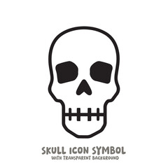 Skull and Bone Icon Symbol Vector Illustration in Black and White