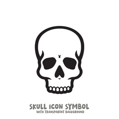 Skull and Bone Icon Symbol Vector Illustration in Black and White