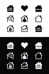 Real estate icons set