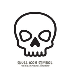 Skull and Bone Icon Symbol Vector Illustration in Black and White