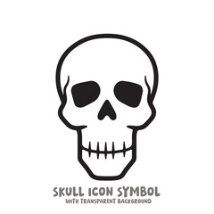 Skull and Bone Icon Symbol Vector Illustration in Black and White