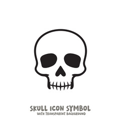 Skull and Bone Icon Symbol Vector Illustration in Black and White