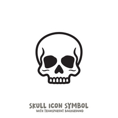 Skull and Bone Icon Symbol Vector Illustration in Black and White