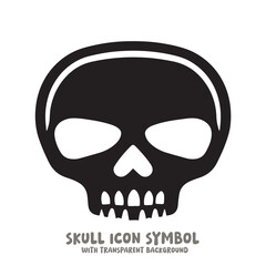 Skull and Bone Icon Symbol Vector Illustration in Black and White