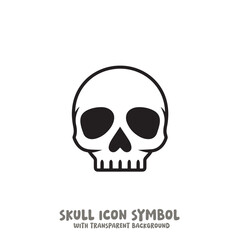 Skull and Bone Icon Symbol Vector Illustration in Black and White
