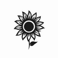 Fototapeta premium Striking artistic rendering presents single sunflower bloom vector illustration silhouette