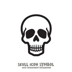 Skull and Bone Icon Symbol Vector Illustration in Black and White