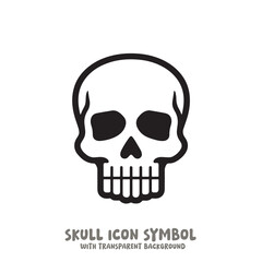 Skull and Bone Icon Symbol Vector Illustration in Black and White