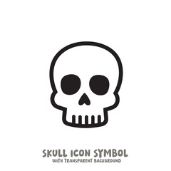 Skull and Bone Icon Symbol Vector Illustration in Black and White