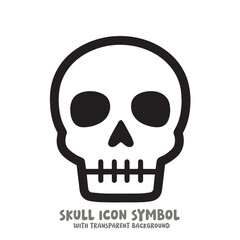 Skull and Bone Icon Symbol Vector Illustration in Black and White