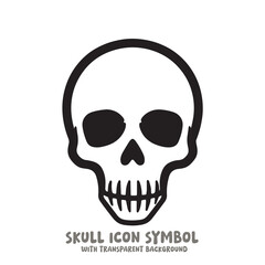 Skull and Bone Icon Symbol Vector Illustration in Black and White