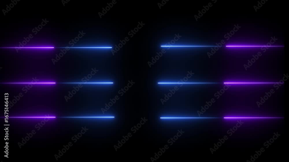 Aufkleber abstract neon blue technology motion background with glowing laser beams. seamless loop three neon l