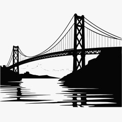 Obraz premium Bay Bridge expansive structure creating a memorable metropolitan cityscape silhouette