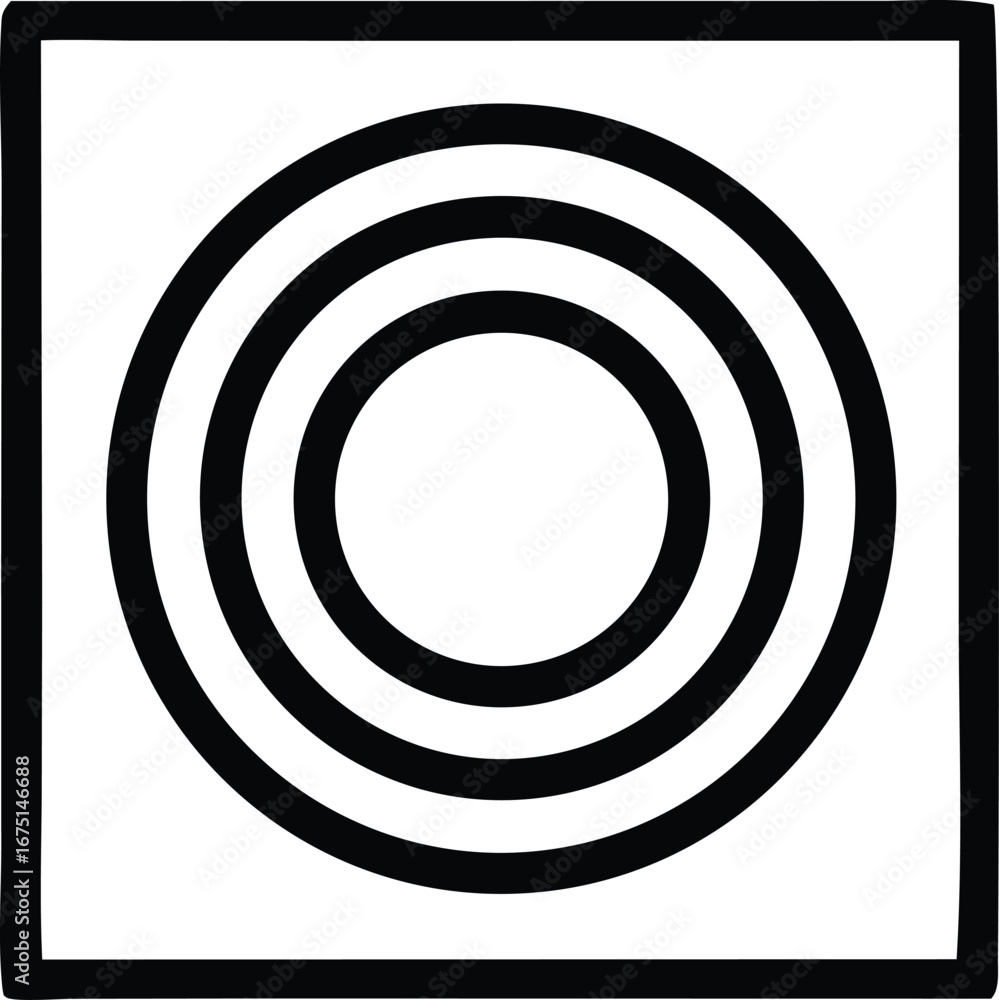 Aufkleber concentric circles symbol abstract geometric design represents focus vision target aim precision com