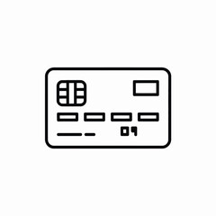 Black and white credit card icon with chip and magnetic stripe debit card payment