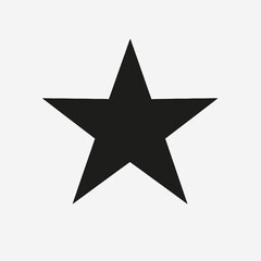 Obraz premium Simple black five pointed star against white backdrop graphic element silhouette