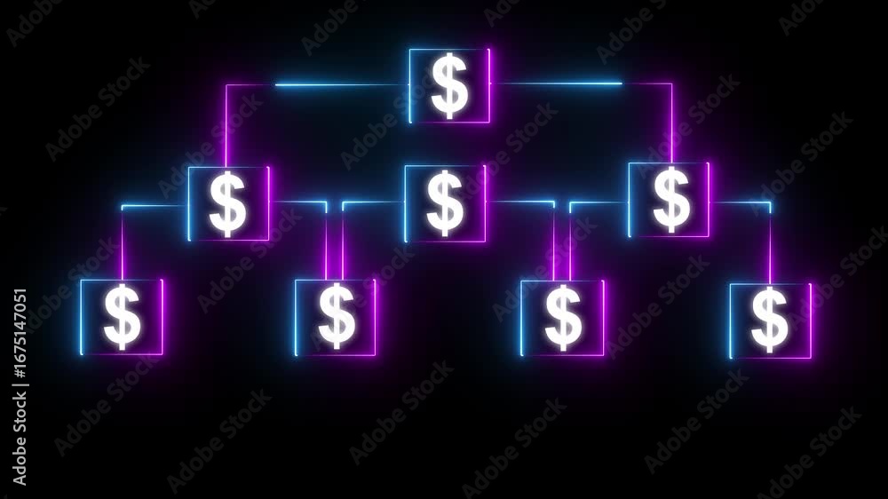 Aufkleber a cyan network featuring dollar signs within rectangle linked by lines dollar sign with connect the 