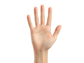 Obraz premium Open hand palm up five fingers isolated black background, Isolated On White Background, Png Transparent