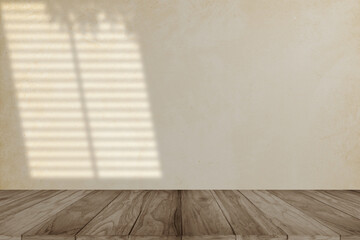 In room the key elements: it's empty, has wood floor and wall, a vintage or aged design, as suggested by the tags like vintage, grunge, old, sun light effect and texture.