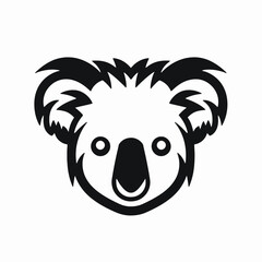 Obraz premium Minimalistic and adorable koala illustration on white background silhouette