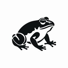 Simplified frog image displaying a clear, graphic animal vector silhouette