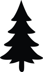 Simple silhouette of a pine tree evoking nature wilderness and evergreen forests for design projects