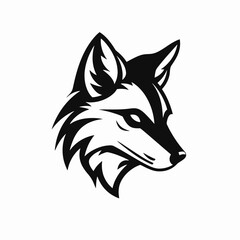 Obraz premium Powerful fox illustration of a wild animal head in silhouette