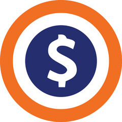 Targeted dollar sign icon representing financial goals savings investment strategy money management business success
