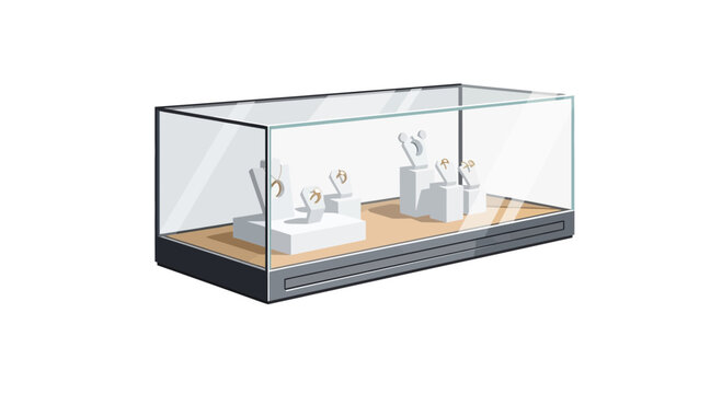 Elegant jewelry display case showcasing exquisite gold accessories and accents