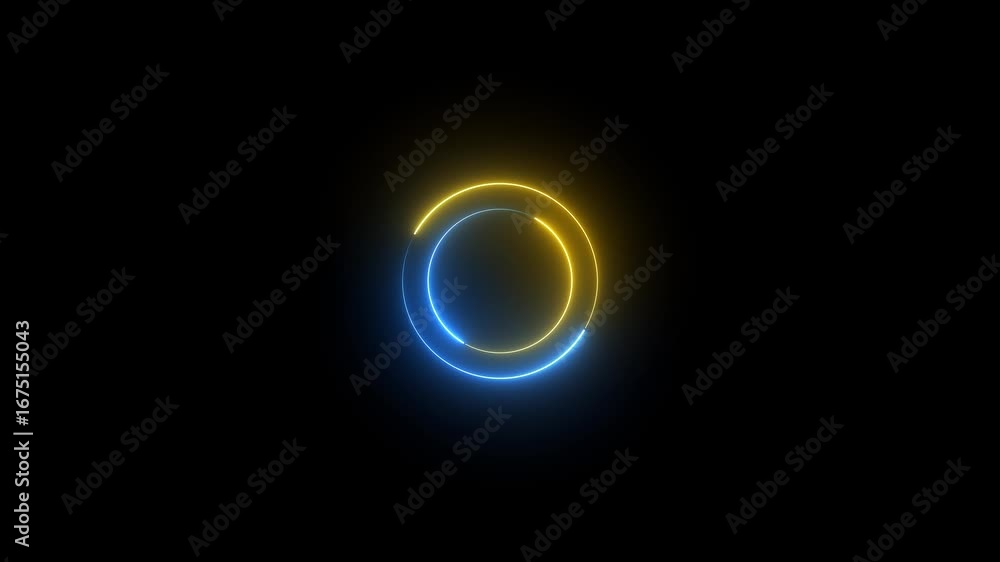 Poster abstract circle glowing technology line. digital round motion looping. ring glowing effect.