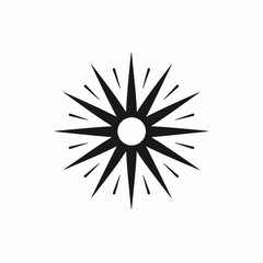 Fototapeta premium Abstract starburst radiating energy graphic on a clean white background silhouette