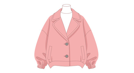 Stylized Illustration of a Pink Oversized Jacket on a Mannequin