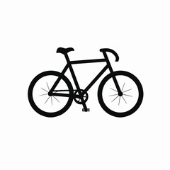 Fototapeta premium Classic road bicycle presented in a simple, minimalist black silhouette