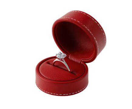 Elegant ring in red box