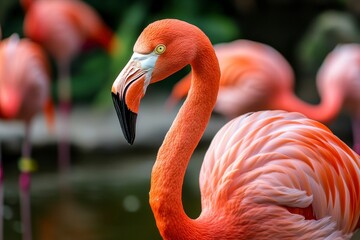 close up of a flamingo