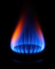 Blue Gas Burner Flame with Orange Tips