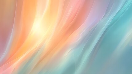 Fototapeta premium A vibrant abstract design with soft, flowing lines, showcasing a blend of pastel hues, creating a calming and ethereal atmosphere.