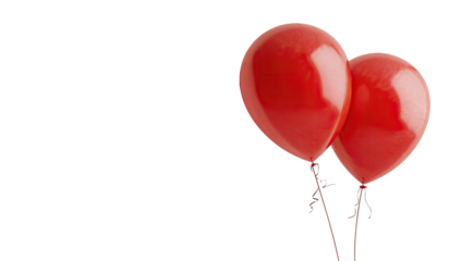 Two red balloons against a black background